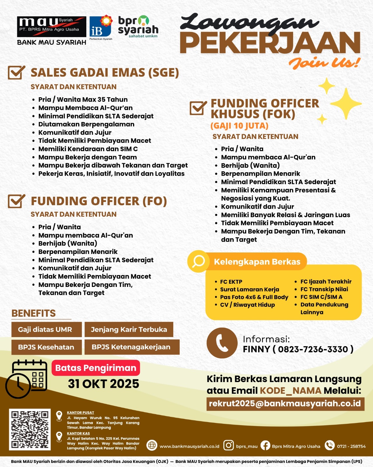 lowongan pekerjaan Oktober 2025